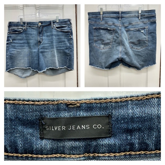 Silver suki raw frayed hem denim jean shorts women's 18 x 5.5 - Picture 1 of 5